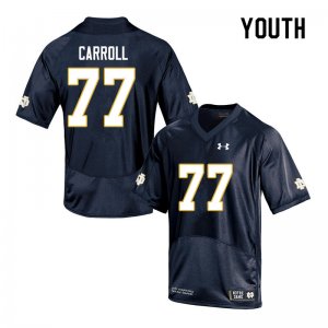 Notre Dame Fighting Irish Youth Quinn Carroll #77 Navy Under Armour Authentic Stitched College NCAA Football Jersey PKE7199DJ